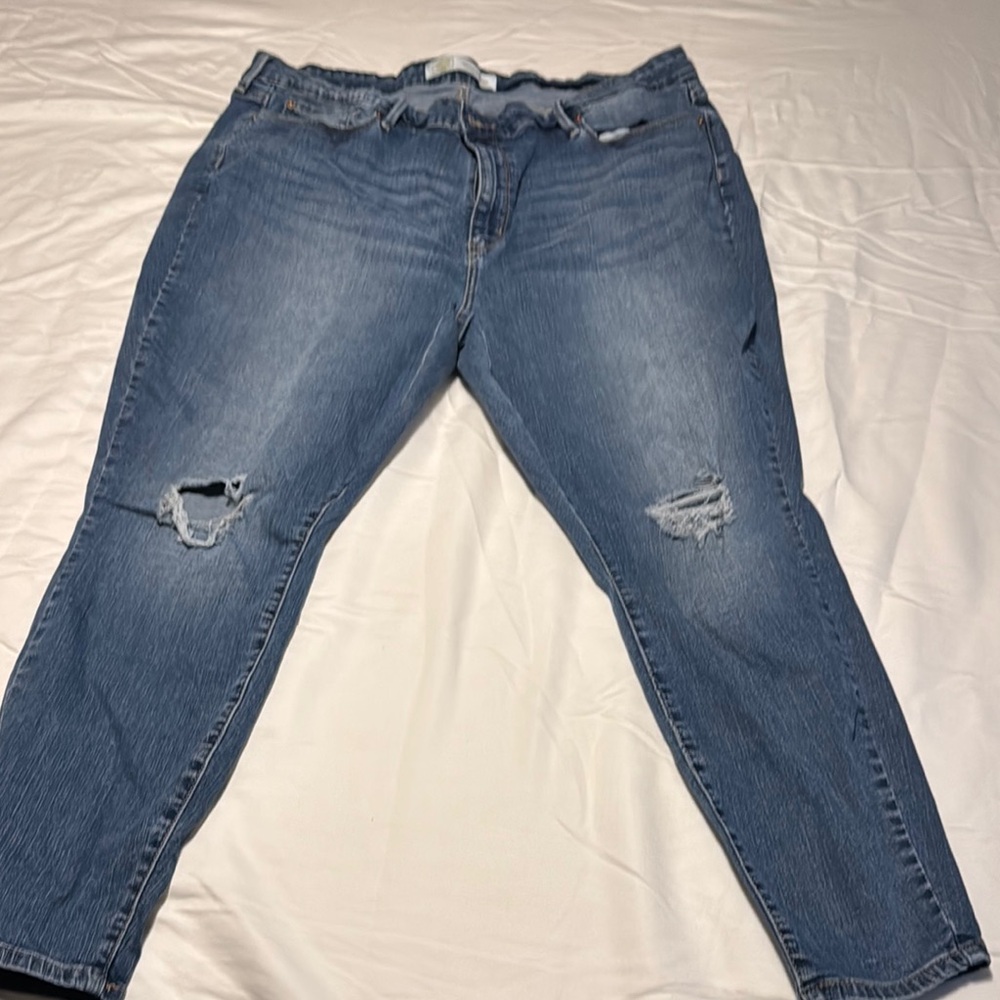 Women's Blue Distressed Jeans